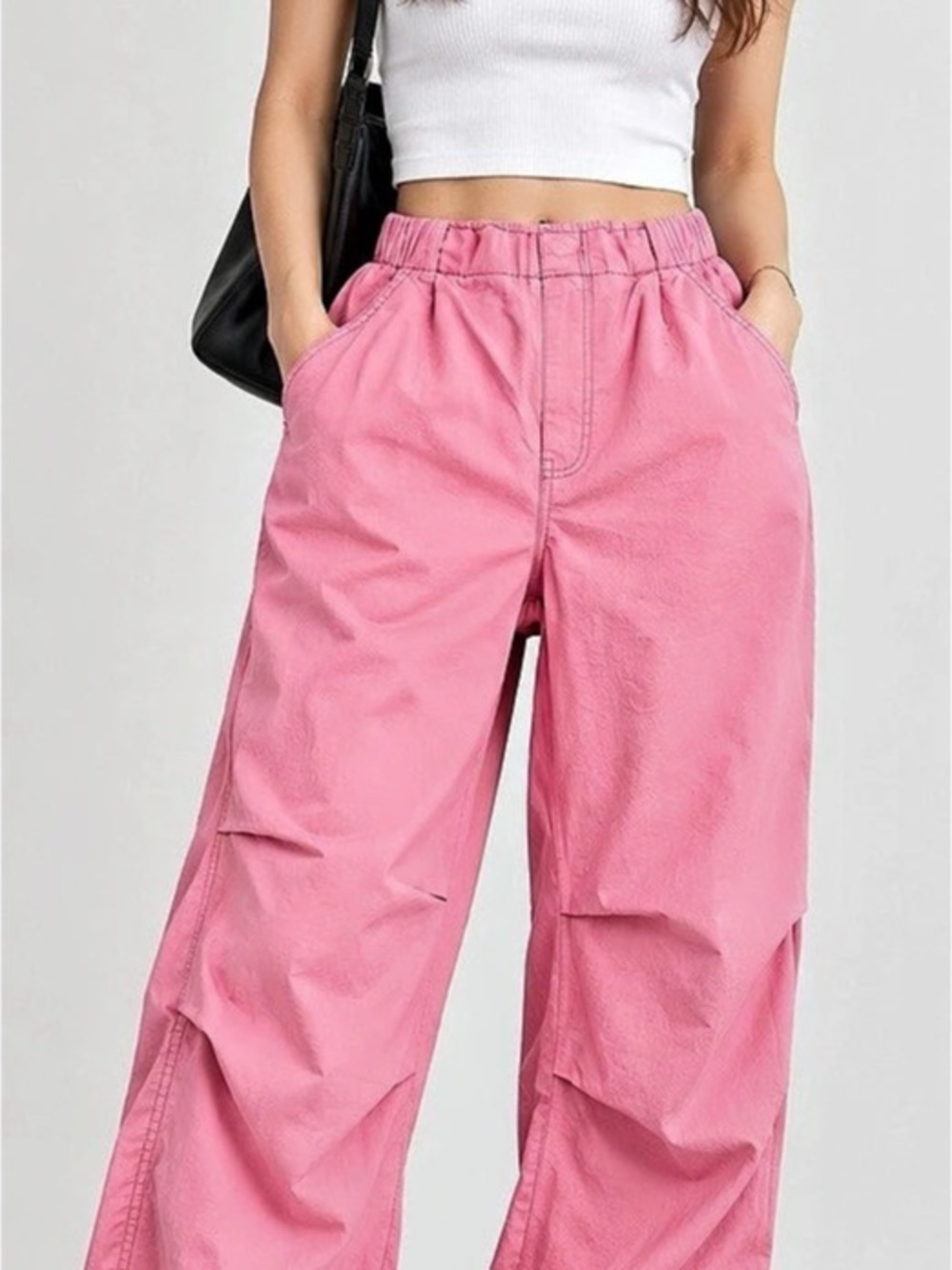Easel Pink Wide Leg Jogger Pants Size Small Like New